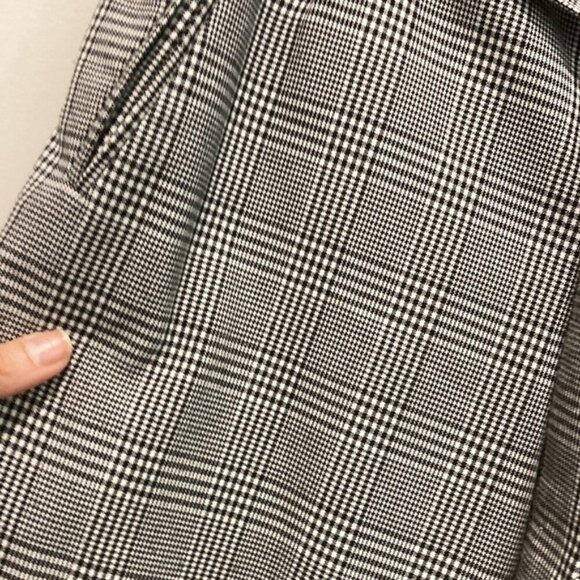 Zara Trafaluc Black And White Plaid Paper Bag Belted Trouser Pants - Picture 13 of 15